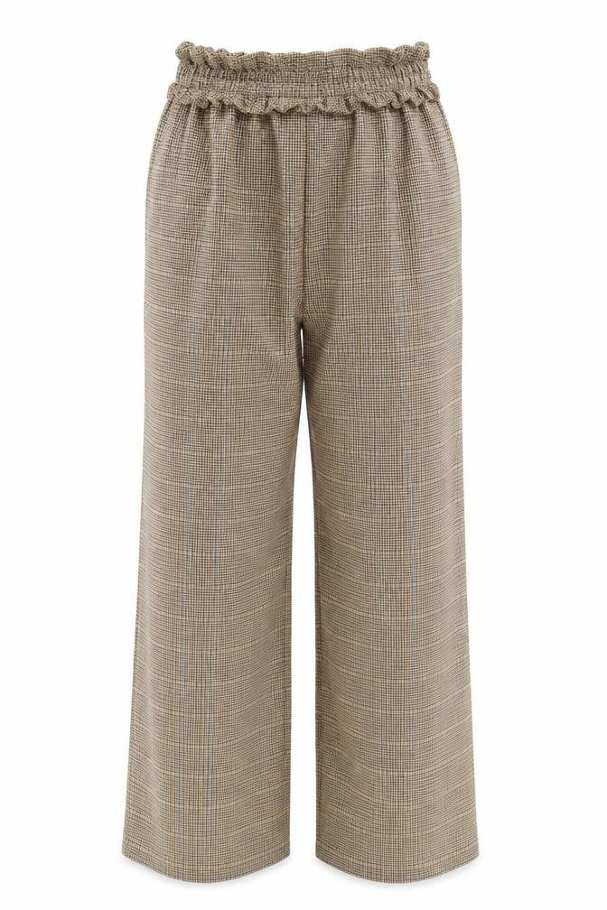 Top Shop Womens Brown Herringbone  Trousers  Size 16 L29 in - Elastic Waist