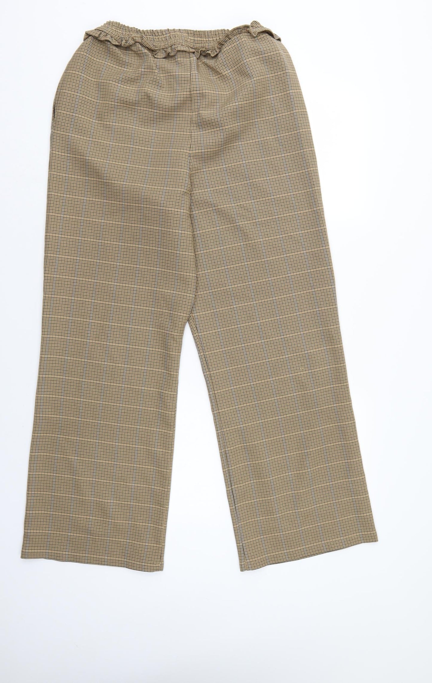 Top Shop Womens Brown Herringbone  Trousers  Size 16 L29 in - Elastic Waist