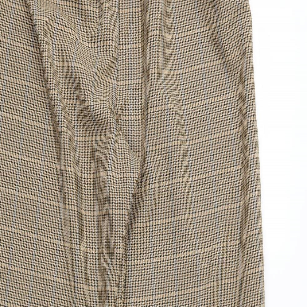 Top Shop Womens Brown Herringbone  Trousers  Size 16 L29 in - Elastic Waist