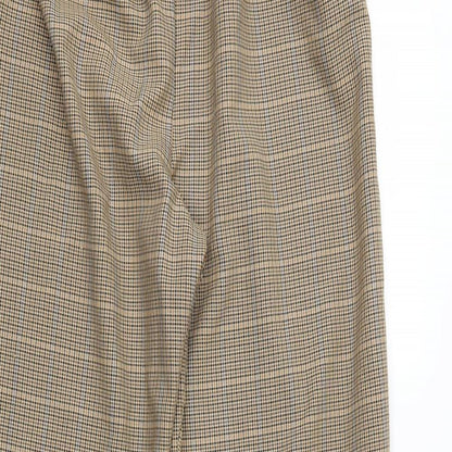 Topshop Womens Brown Herringbone  Trousers  Size 16 L29 in - Elastic Waist