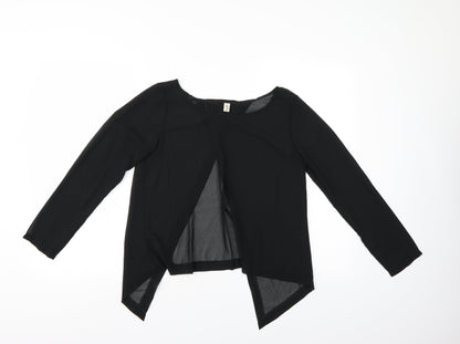 Preworn Womens Black   Wrap Blouse Size M