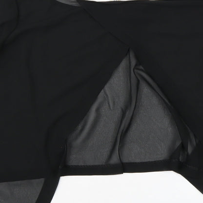 Preworn Womens Black   Wrap Blouse Size M