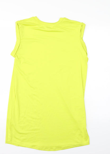 Back view of Miss Selfridge women’s yellow mini, size UK 6