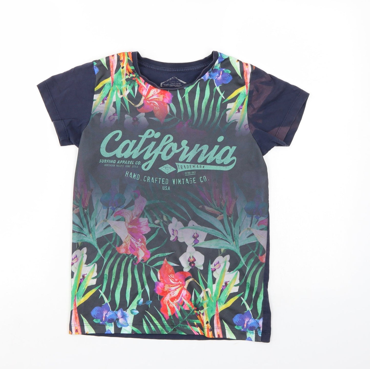 Boys Boys Multicoloured Floral  Basic T-Shirt Size 10 Years