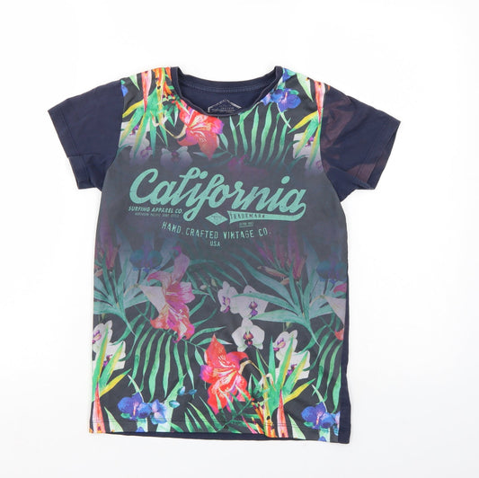 Boys Boys Multicoloured Floral  Basic T-Shirt Size 10 Years