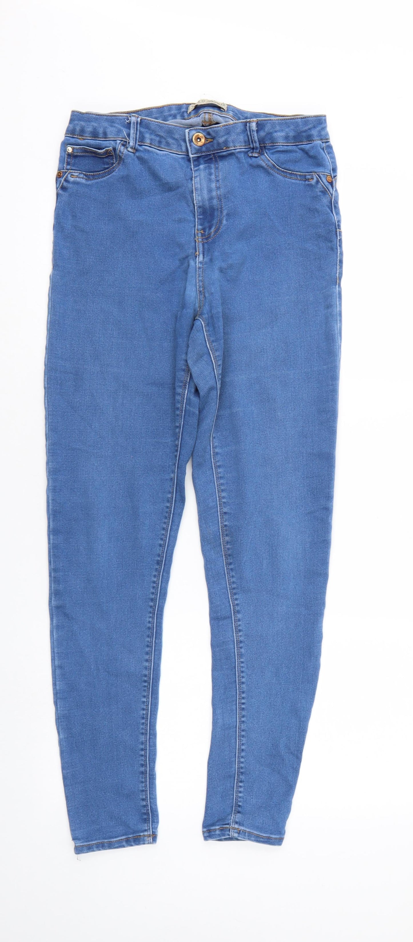 Denim & Co. Womens Blue  Denim Tapered Jeans Size 12 L28 in