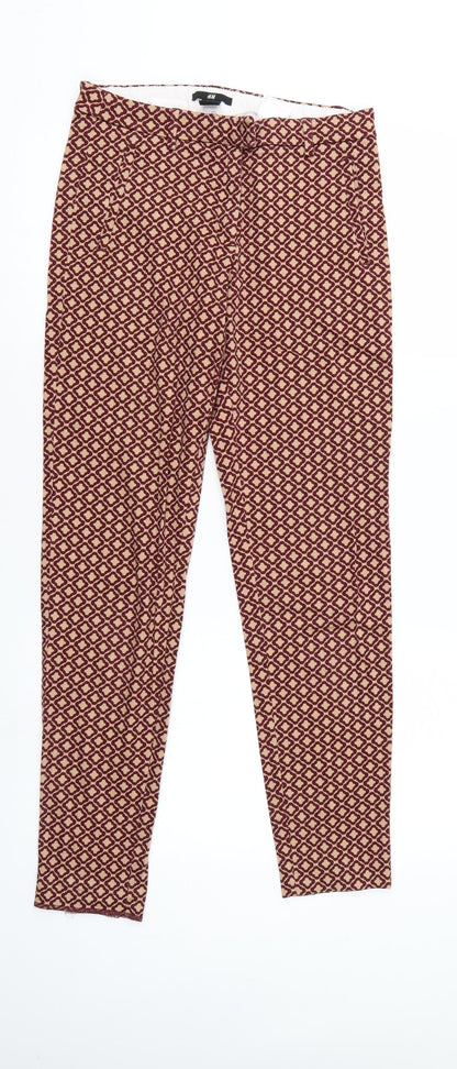 H&M Womens Multicoloured Geometric  Trousers  Size 6 L28 in