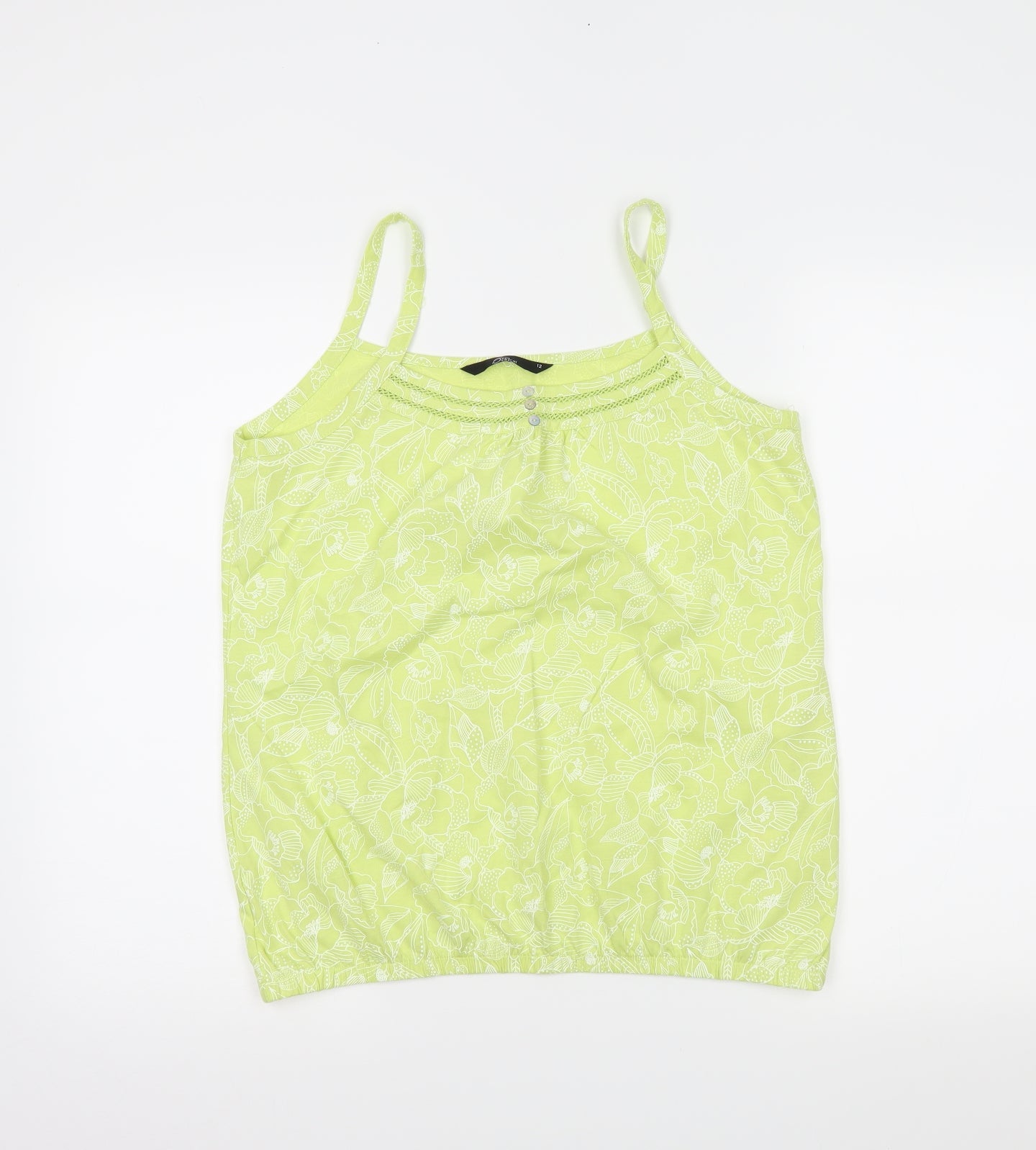 BM Womens Green Floral  Basic Tank Size 12