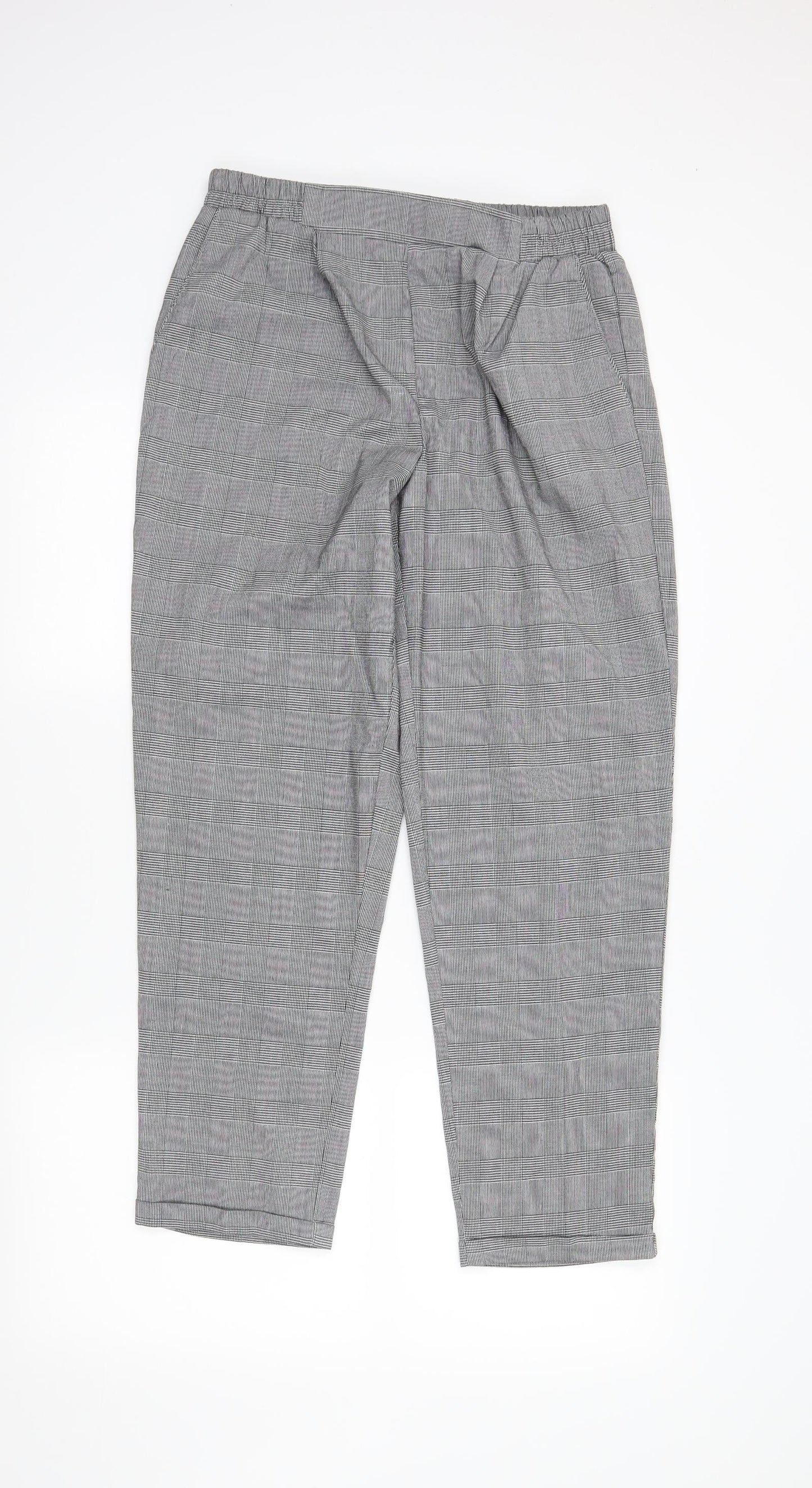 sinsay Womens Grey Plaid  Dress Pants Trousers Size XL L27 in