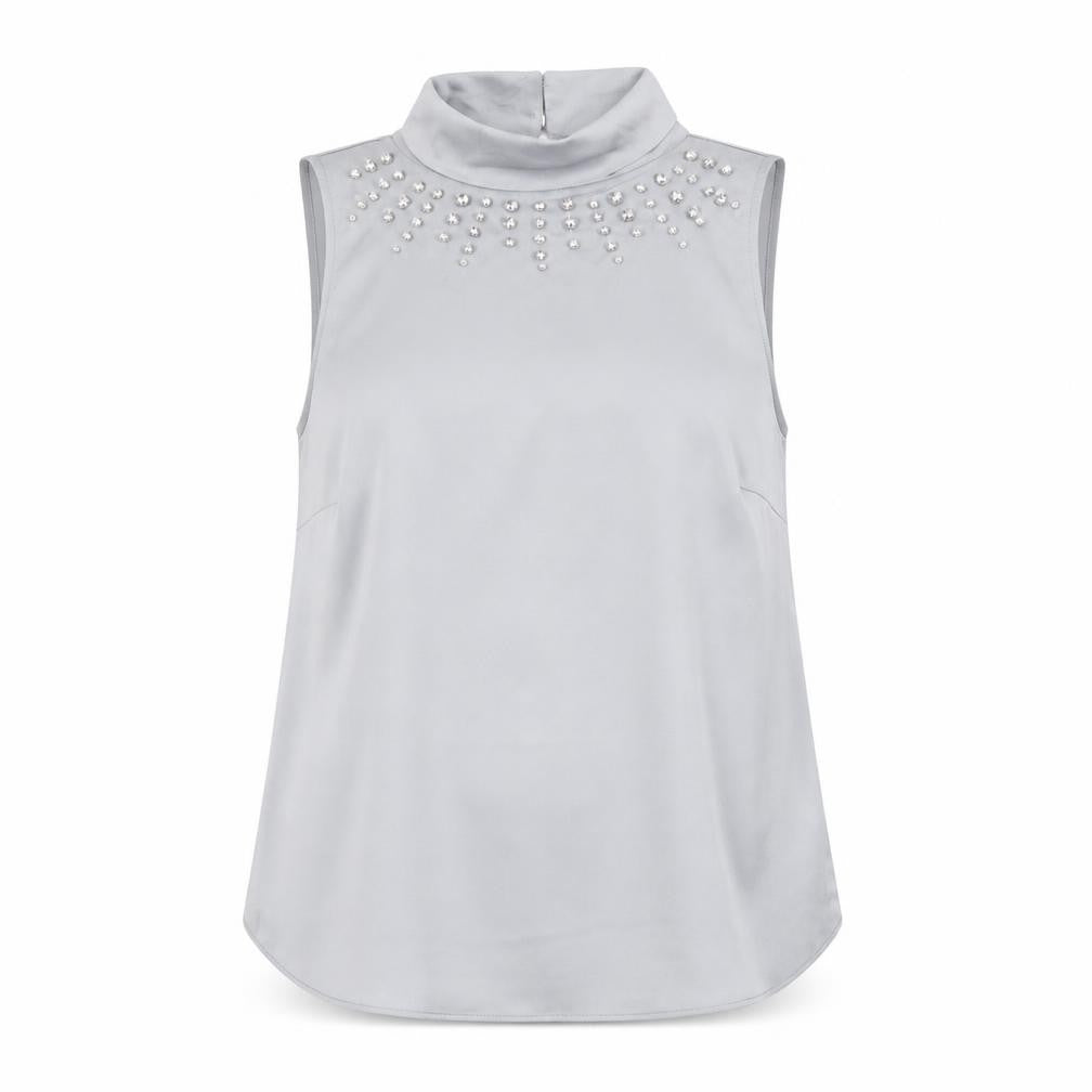 Preworn Womens Silver   Basic Blouse Size 16