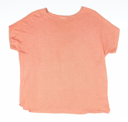 Next Womens Orange  Knit Pullover Jumper Size 14