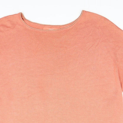 Next Womens Orange  Knit Pullover Jumper Size 14