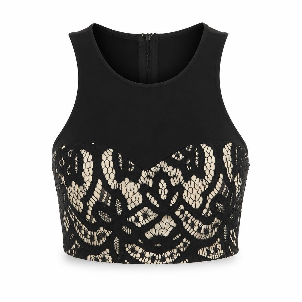 Missguided Womens Black   Cropped Blouse Size 12