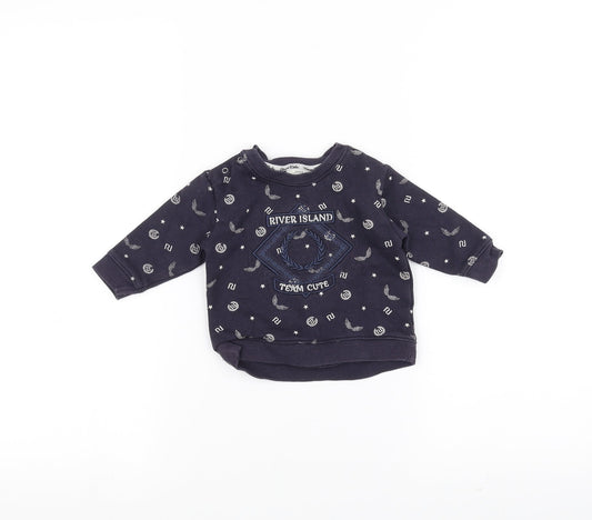 River Island  Blue   Pullover Jumper Size 0-3 Months