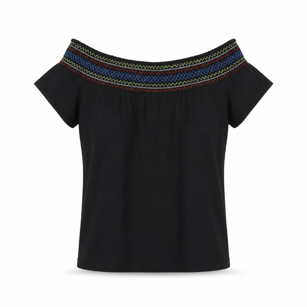 Papaya Womens Black   Basic T-Shirt Size 14