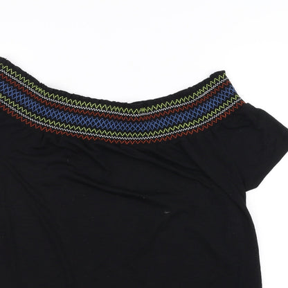 Papaya Womens Black   Basic T-Shirt Size 14