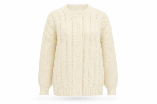XYZ Womens White  Knit Jacket Coatigan Size L