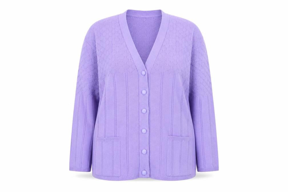 Capers Womens Purple  Knit Jacket Coatigan Size 2XL