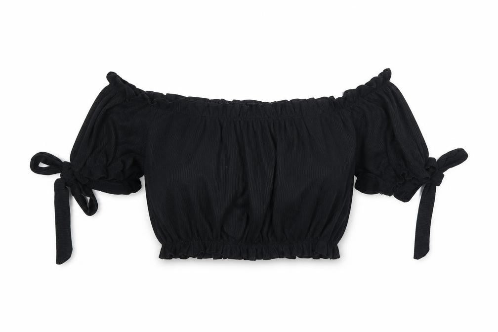The Rockin Rev Womens Black   Cropped T-Shirt Size 10