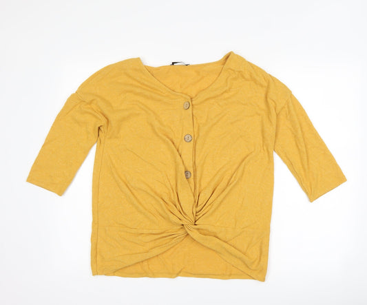 George Womens Yellow   Pullover Jumper Size 12  - Twist Front