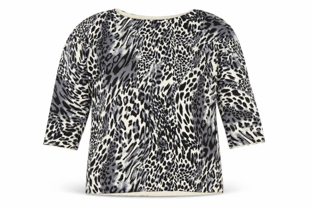 BHS Womens Grey Animal Print  Pullover Jumper Size 8