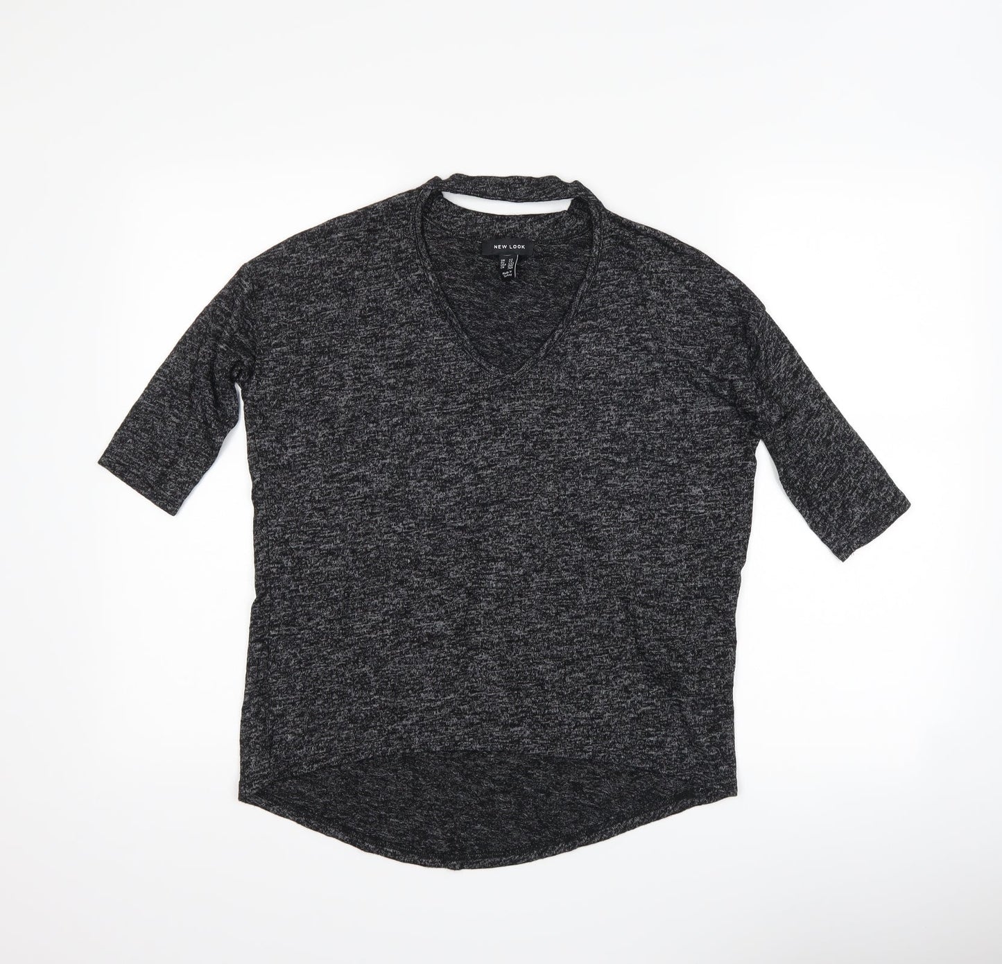 New Look Womens Black   Basic T-Shirt Size XS  - Cut Out Neckline