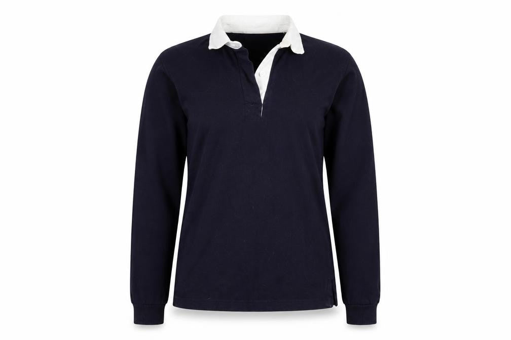 Front Row Womens Blue   Basic Polo Size M  - HORSES FOREVER BOYS WHATEVER
