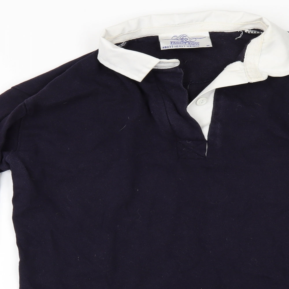 Front Row Womens Blue   Basic Polo Size M  - HORSES FOREVER BOYS WHATEVER