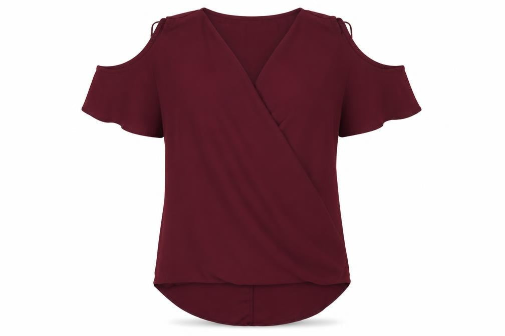 Papaya Womens Red   Tunic Blouse Size 10  - COLD SHOULDER