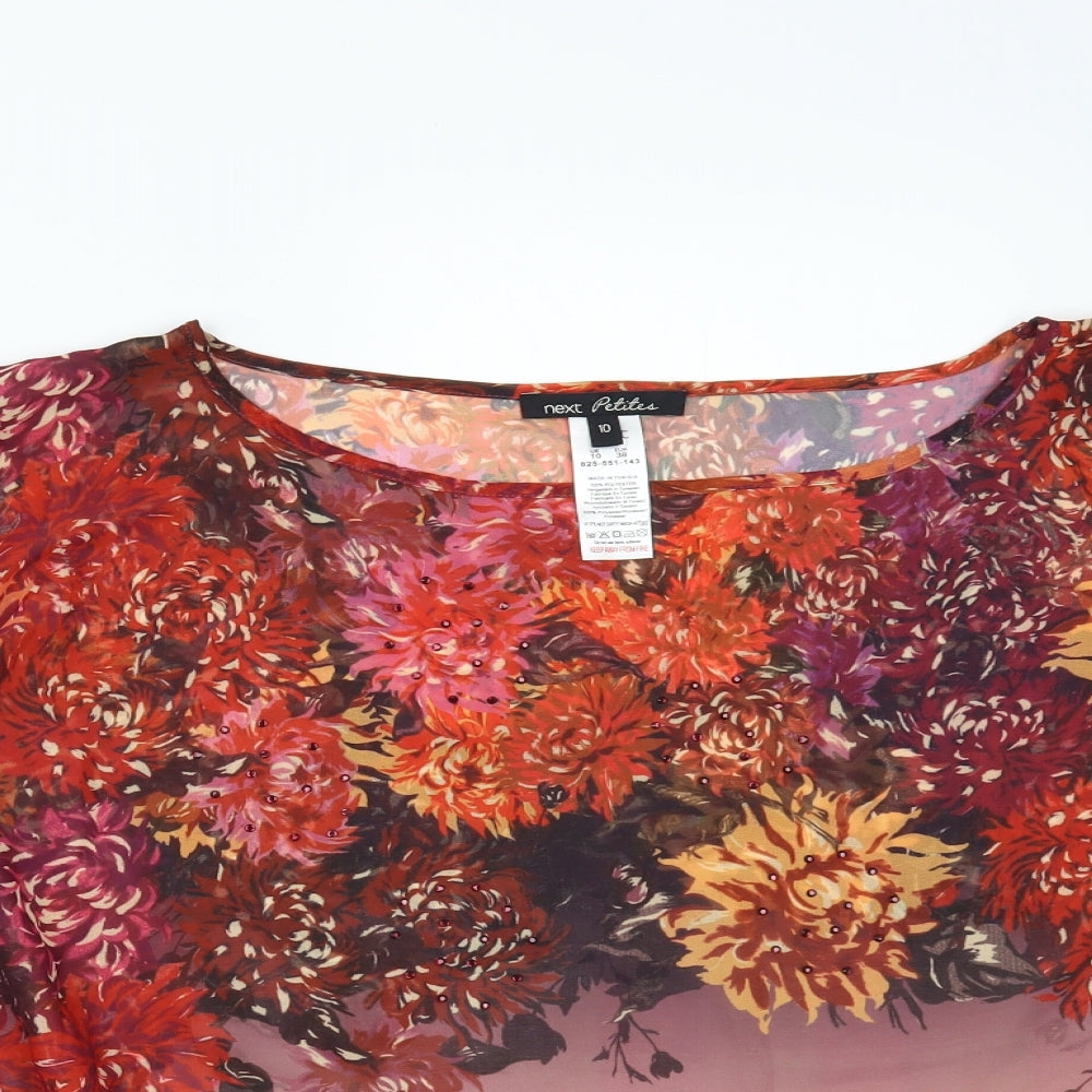 NEXT Womens Orange Floral  Tunic Blouse Size 10