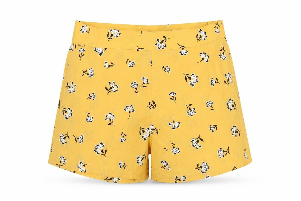 New Look Girls Yellow Floral  Paperbag Shorts Size 13 Years