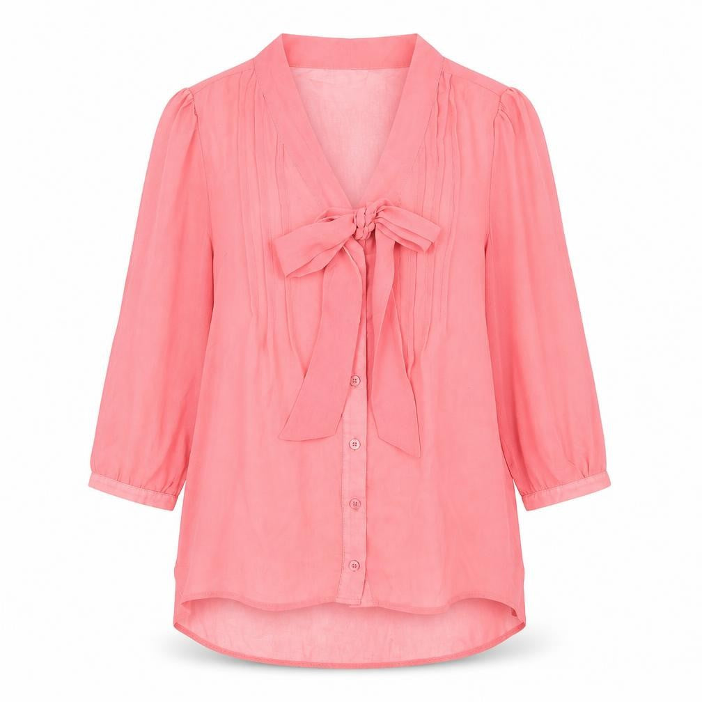 Fury Womens Pink  Chiffon Basic Blouse Size S