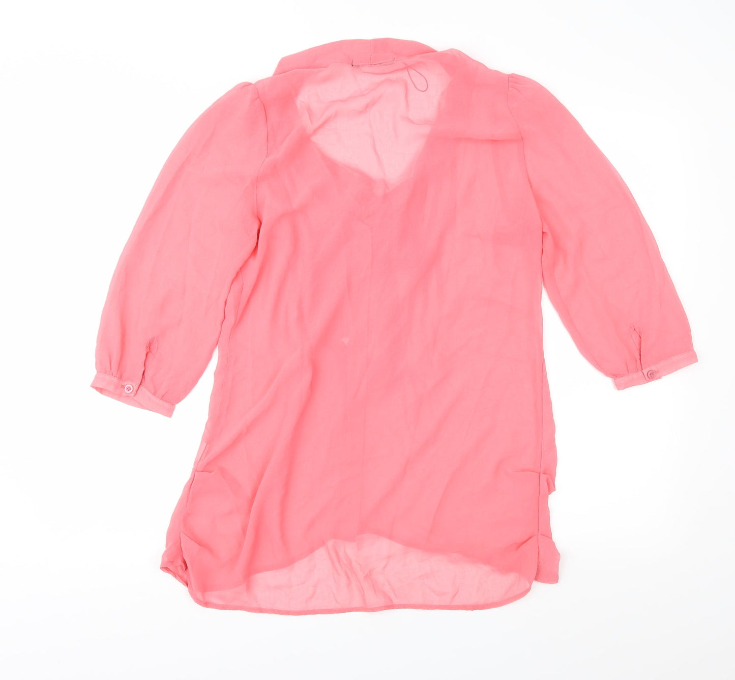 Fury Womens Pink  Chiffon Basic Blouse Size S