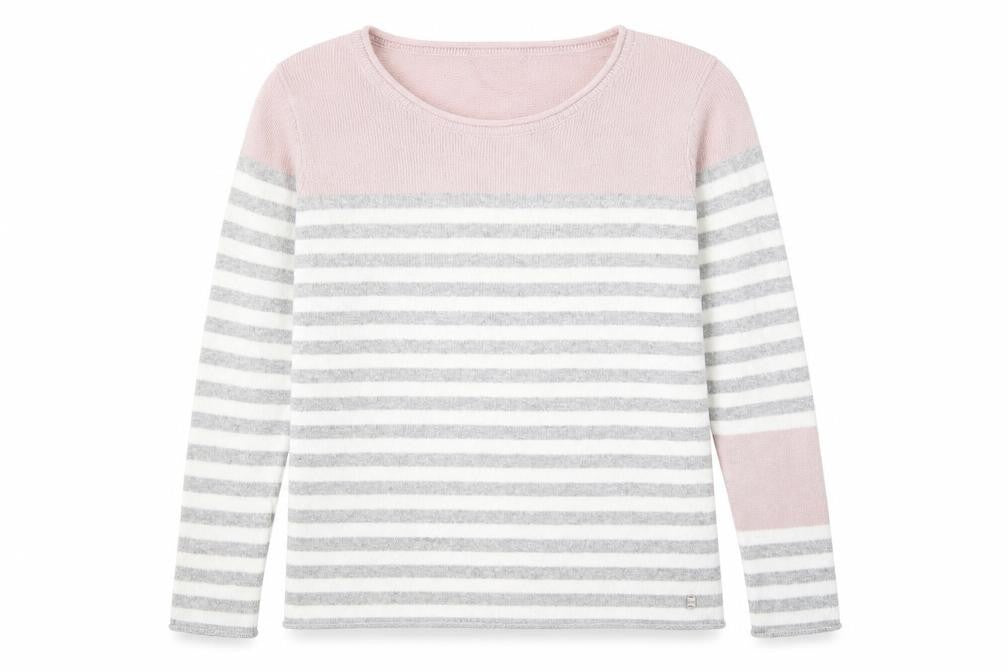 InTown Womens Grey Striped Knit Pullover Jumper Size M