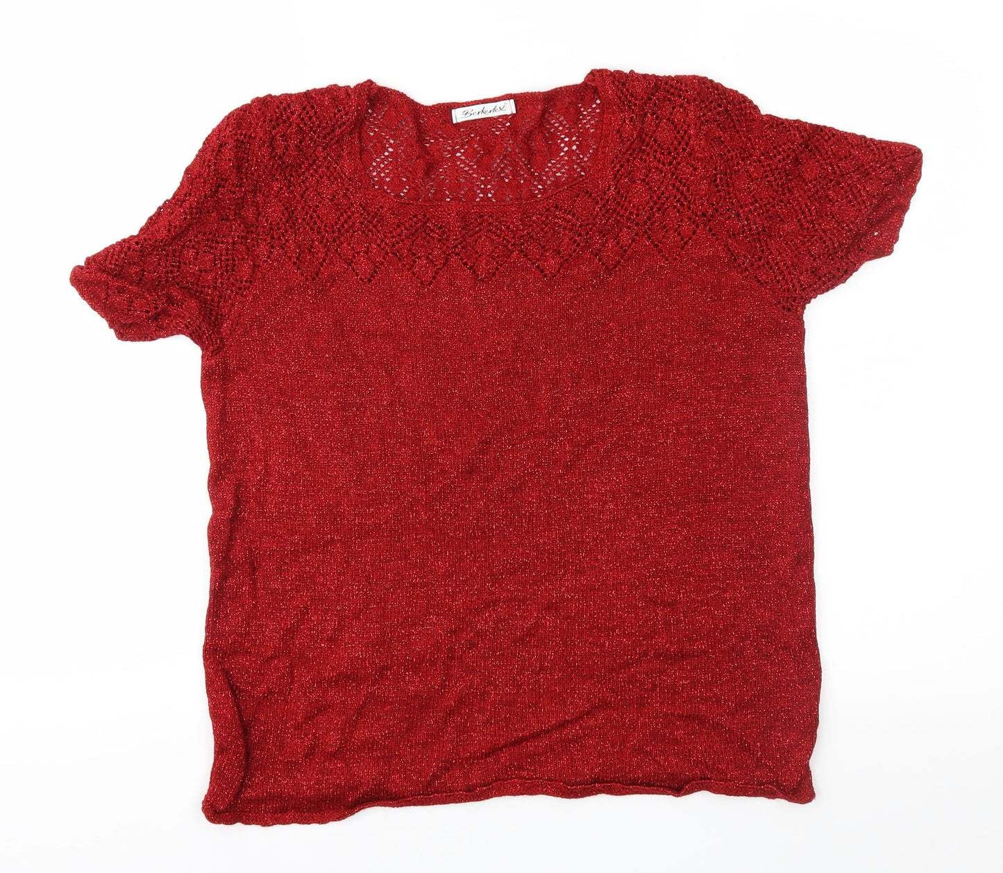 Berkertex Womens Red  Knit Pullover Jumper Size 14