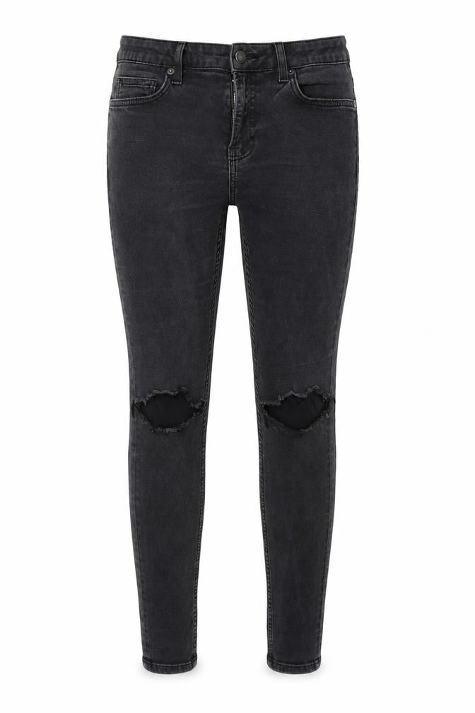 Topman Womens Grey  Denim Skinny Jeans Size 34 in L29 in - distressed