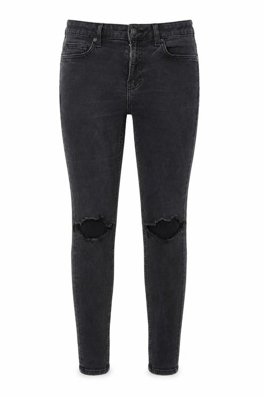 Topman Womens Grey  Denim Skinny Jeans Size 34 in L29 in - distressed