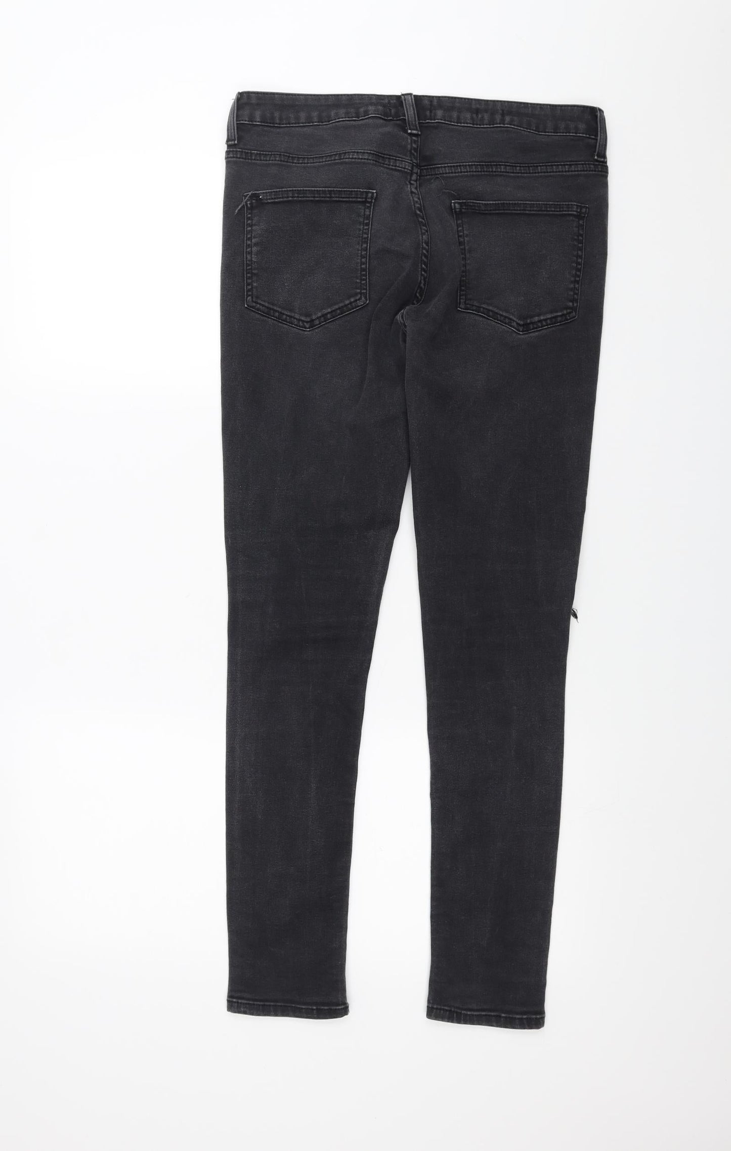 Topman Womens Grey  Denim Skinny Jeans Size 34 in L29 in - distressed