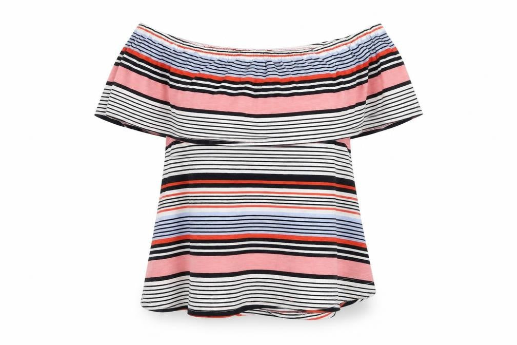 New Look Womens Multicoloured Striped  Basic Blouse Size 10