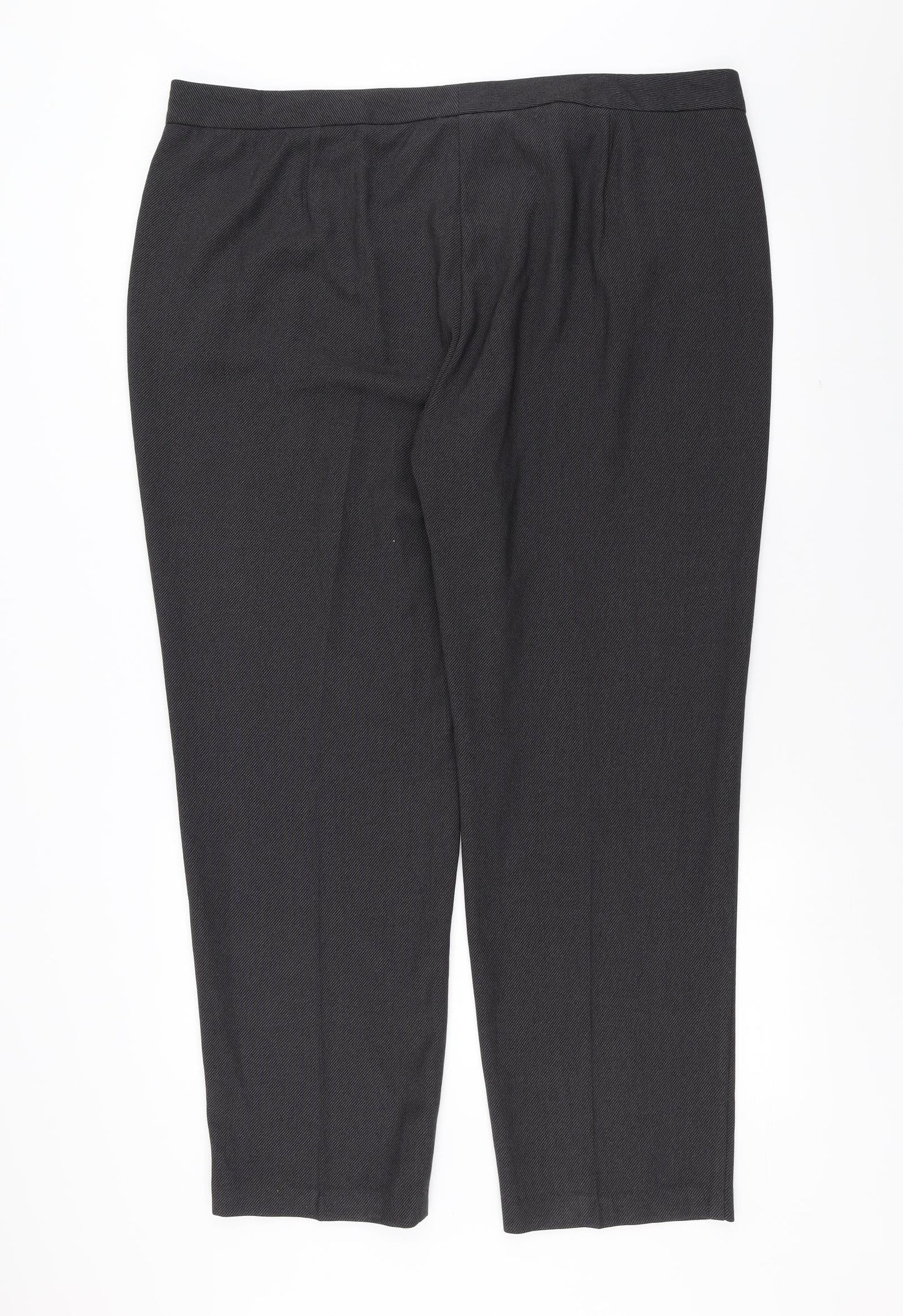 Marks and Spencer Womens Grey Striped  Trousers  Size 22 L30 in