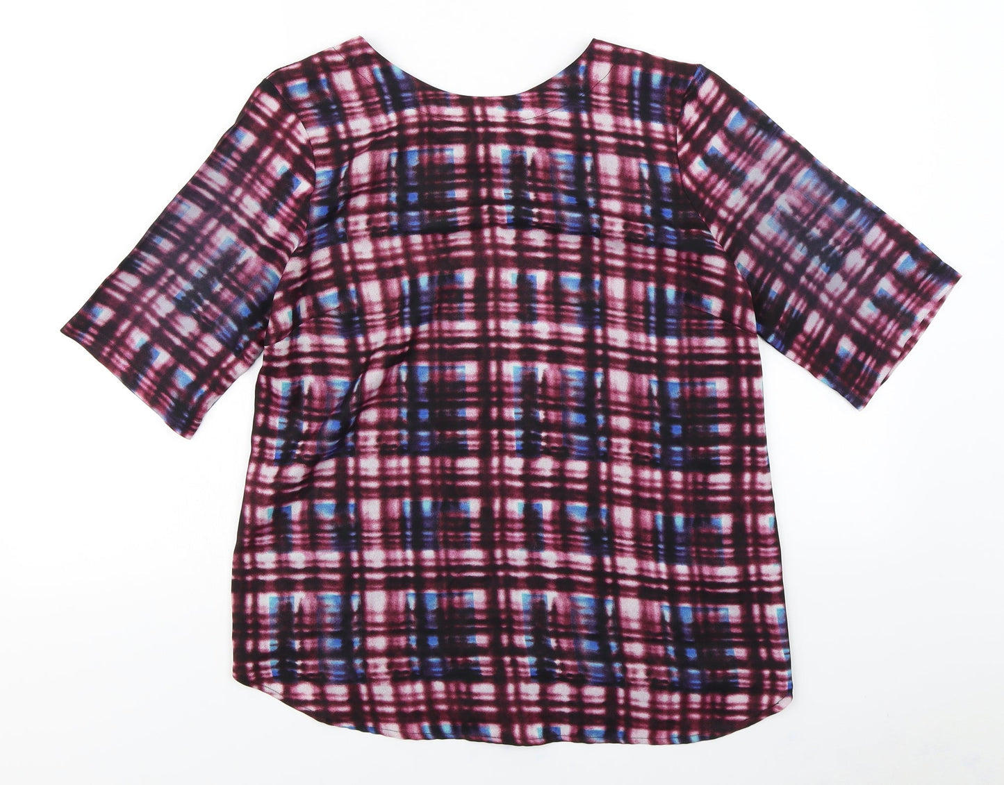 Red Herring Womens Purple Check  Basic Blouse Size 14