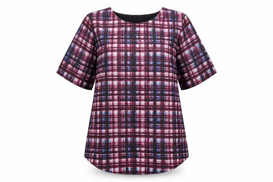 Red Herring Womens Purple Check  Basic Blouse Size 14