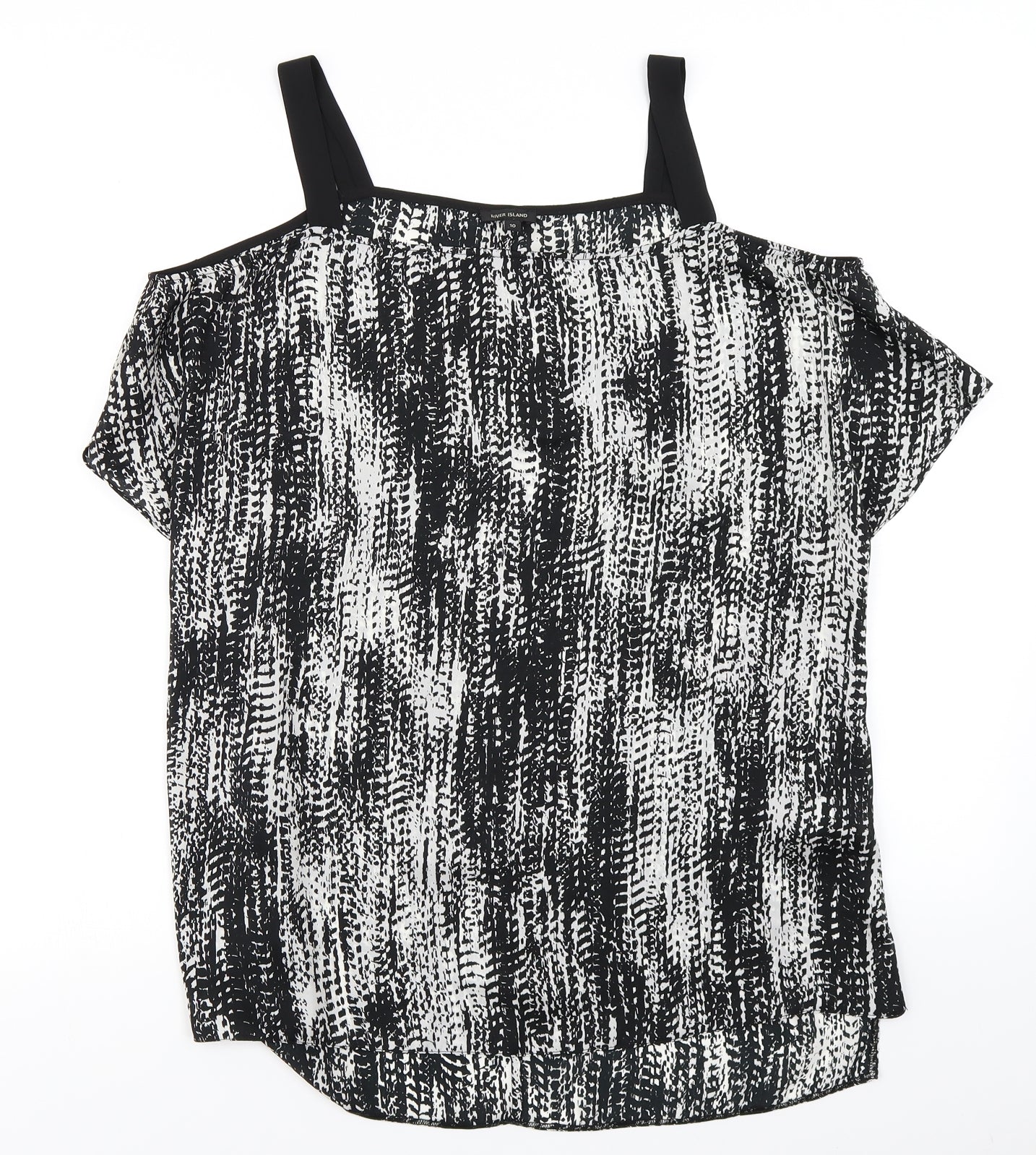 River Island Womens Black   Basic Blouse Size 10  - Cold Shoulder