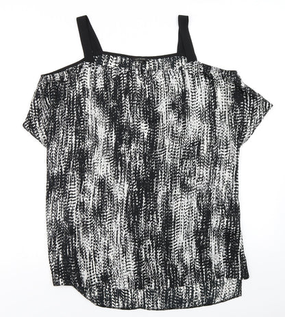 River Island Womens Black   Basic Blouse Size 10  - Cold Shoulder