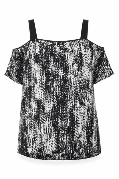 River Island Womens Black   Basic Blouse Size 10  - Cold Shoulder