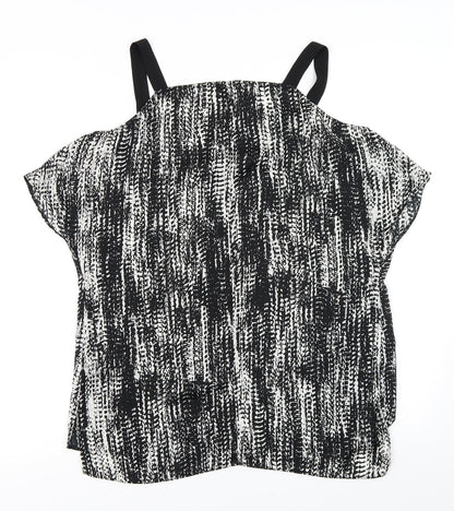 River Island Womens Black   Basic Blouse Size 10  - Cold Shoulder