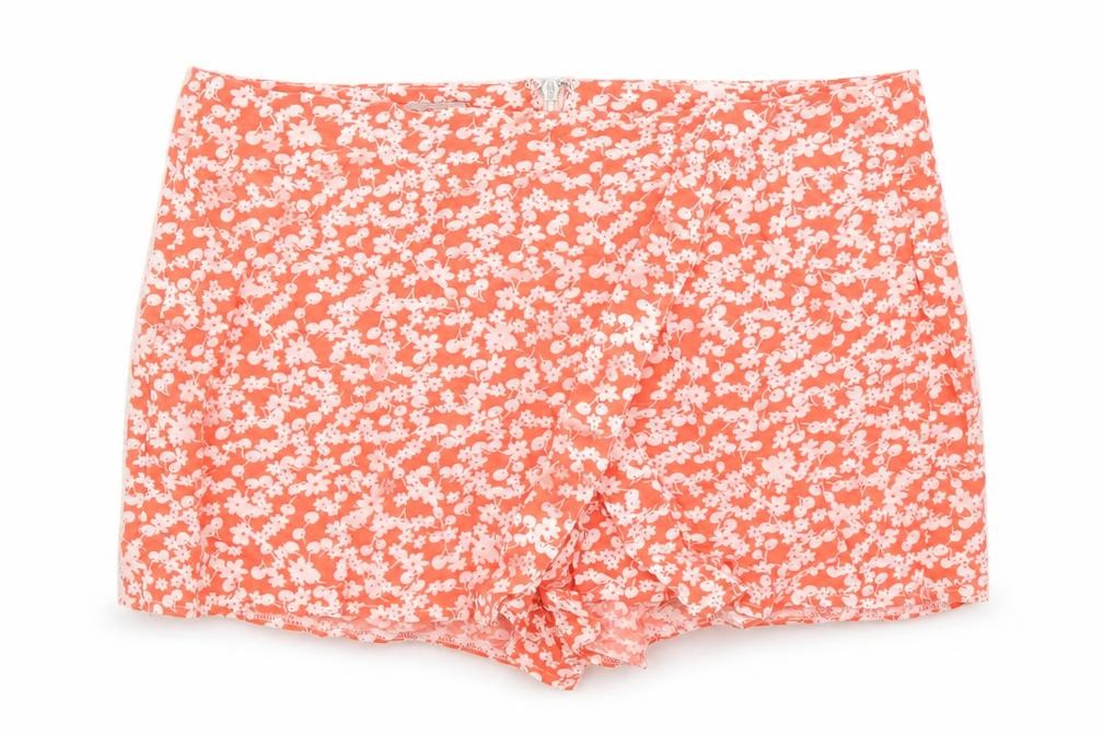 Parisian Collection Womens Orange Floral  Hot Pants Shorts Size 8