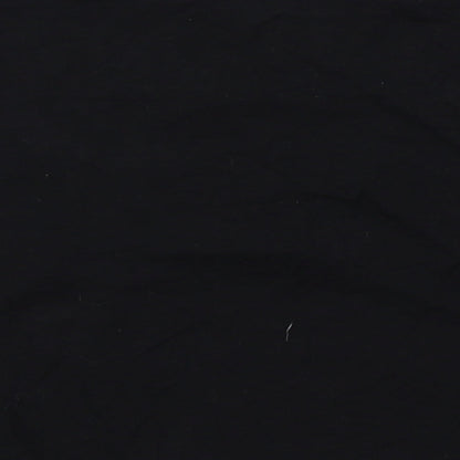 Select Womens Black   Cropped T-Shirt Size 12  - Distressed