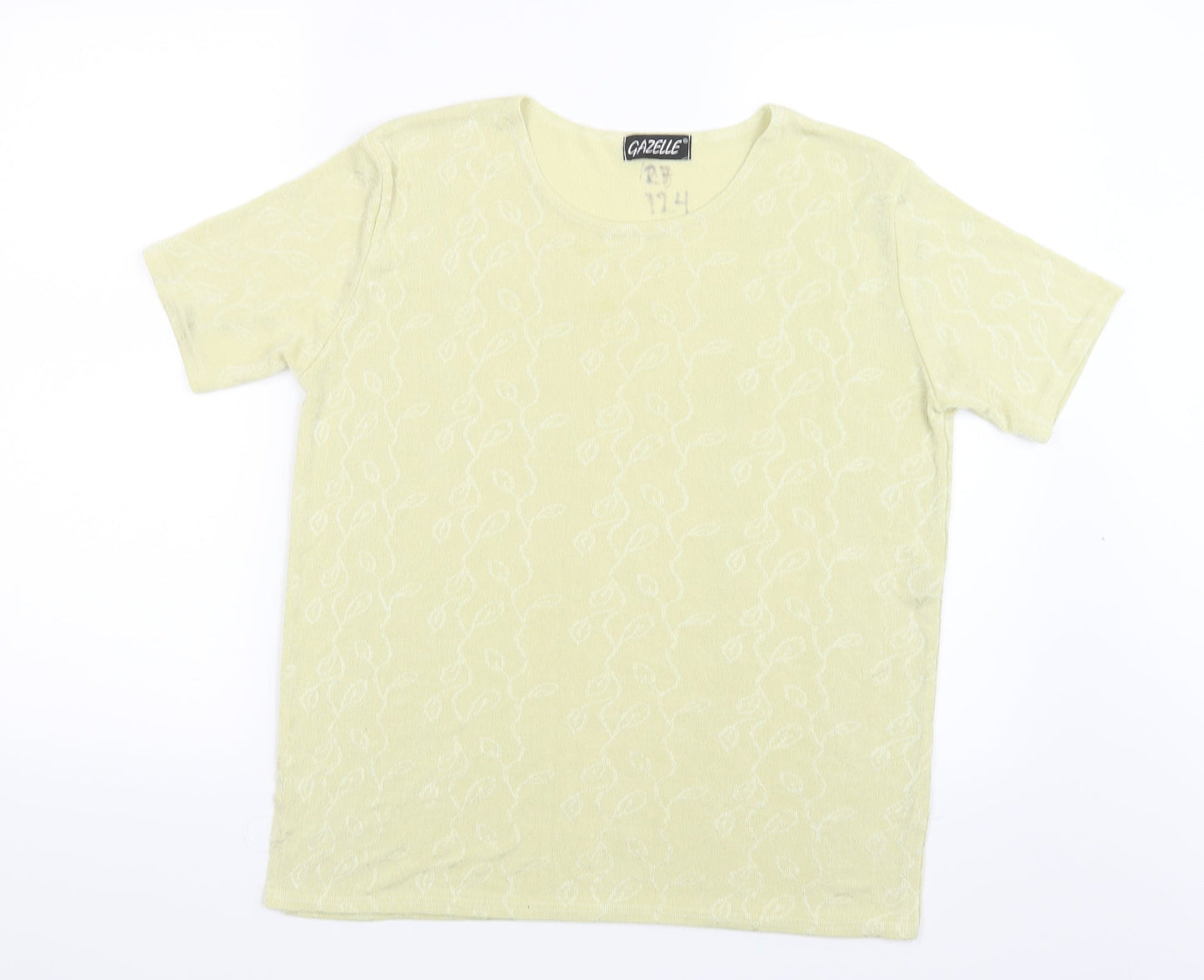 Gazelle Womens Yellow   Basic T-Shirt Size 10