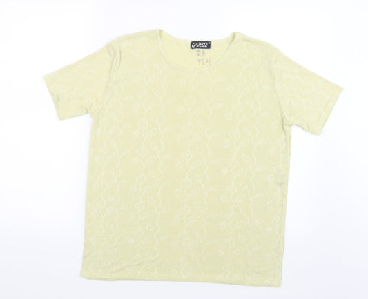 Gazelle Womens Yellow   Basic T-Shirt Size 10